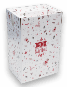 Caja Navidad cartón blanco Espabox 2025