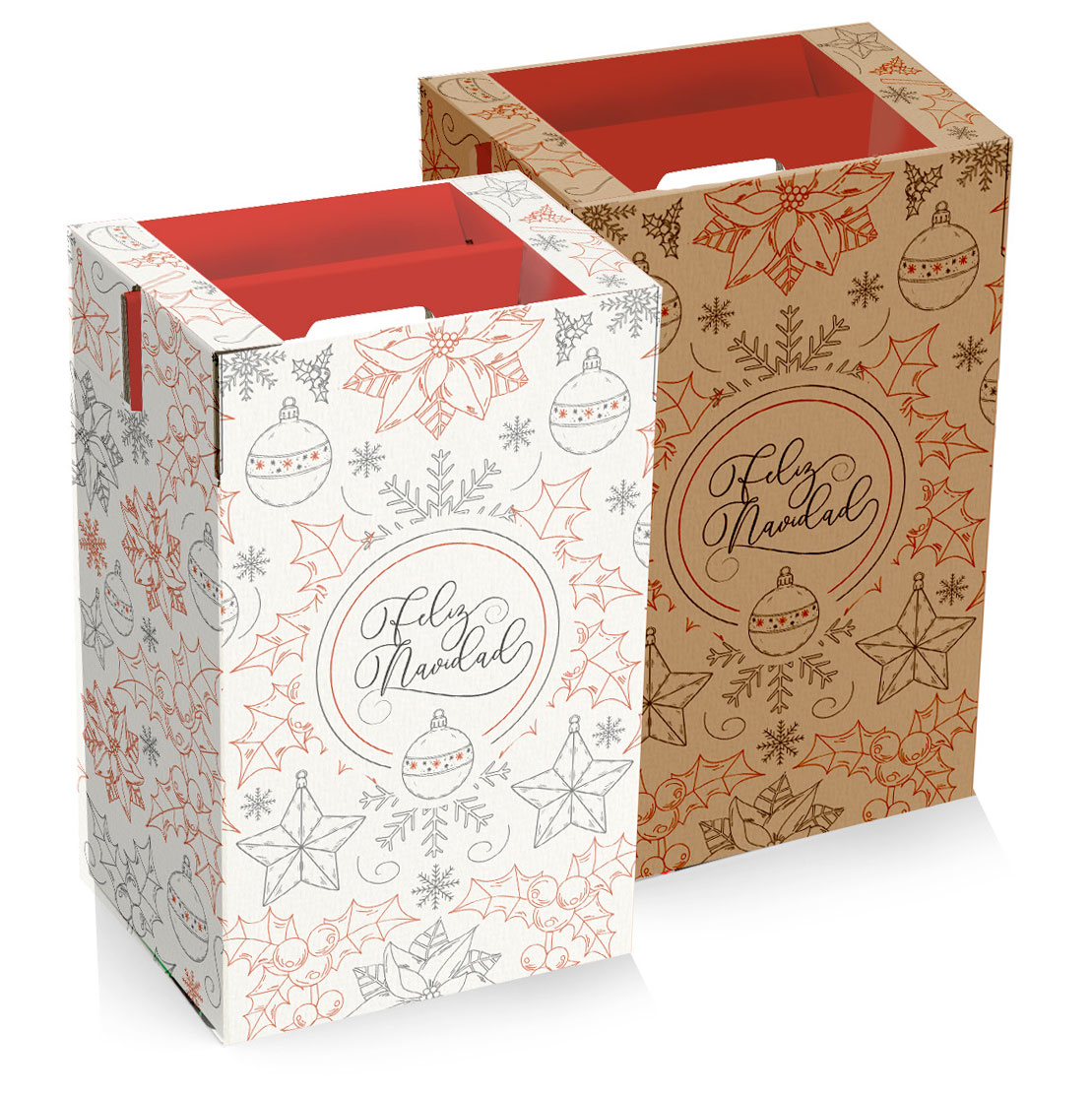 Caja Navidad cartón blanco Espabox 2025